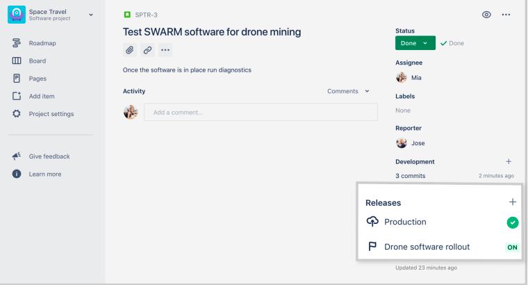 Jira Development Information including Deployment information