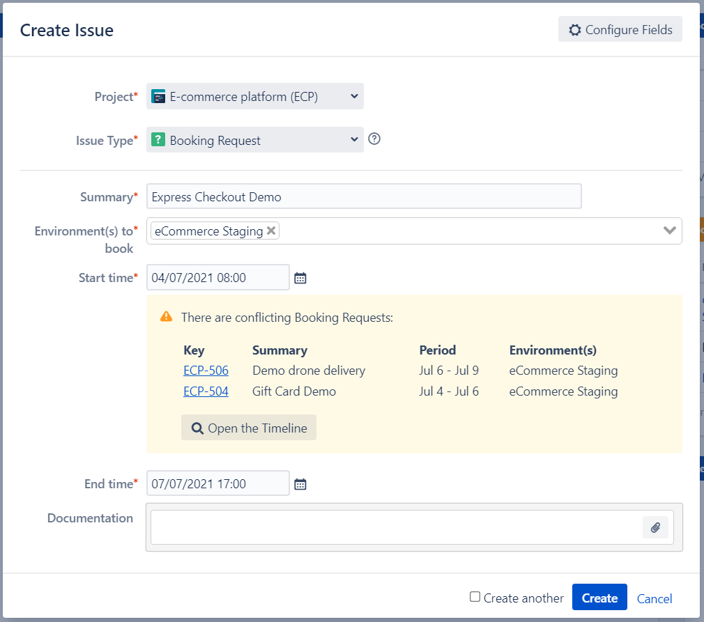 Jira Test Environment Booking Request With Conflict Management