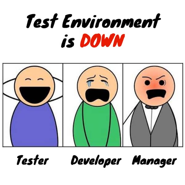 The Reactions When A Test Environment Is Down