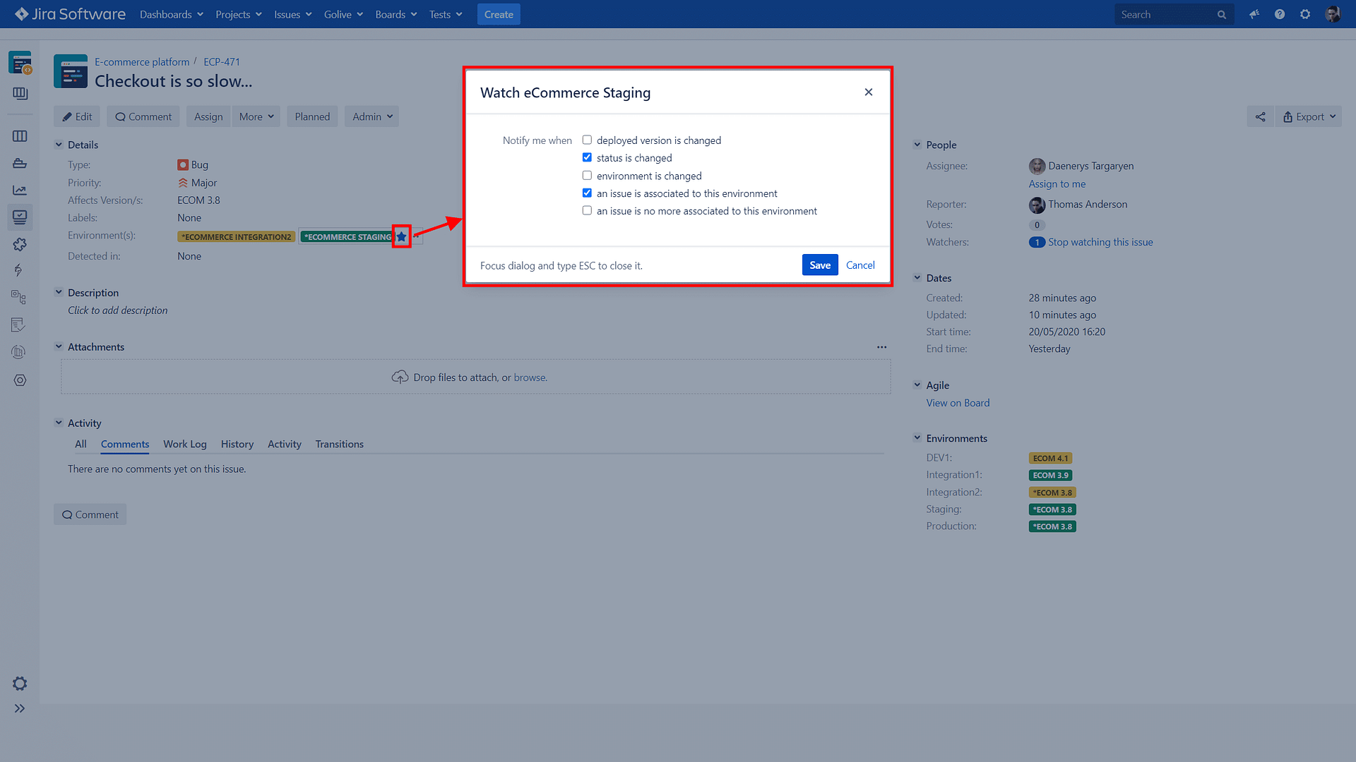 Apwide Golive Screenshot - Watch Environments To Get Notifications Watch Environments With Apwide Golive And Get Smart Notifications
