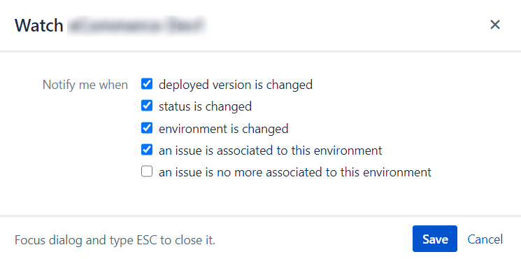 Granular Notifications to follow-up on Environment changes