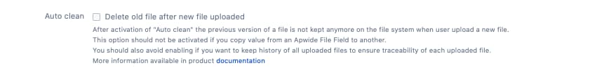 File Field Auto Clean option