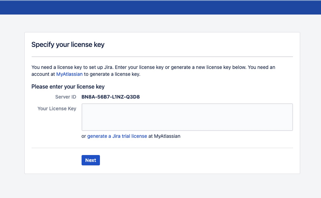Specify License Key