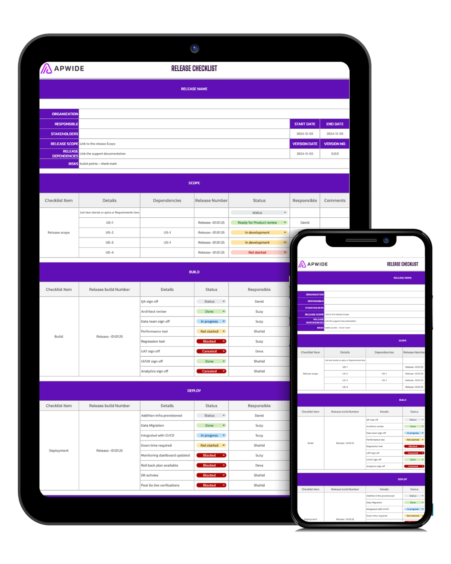Cover_Release Management Checklist Release Management Checklist