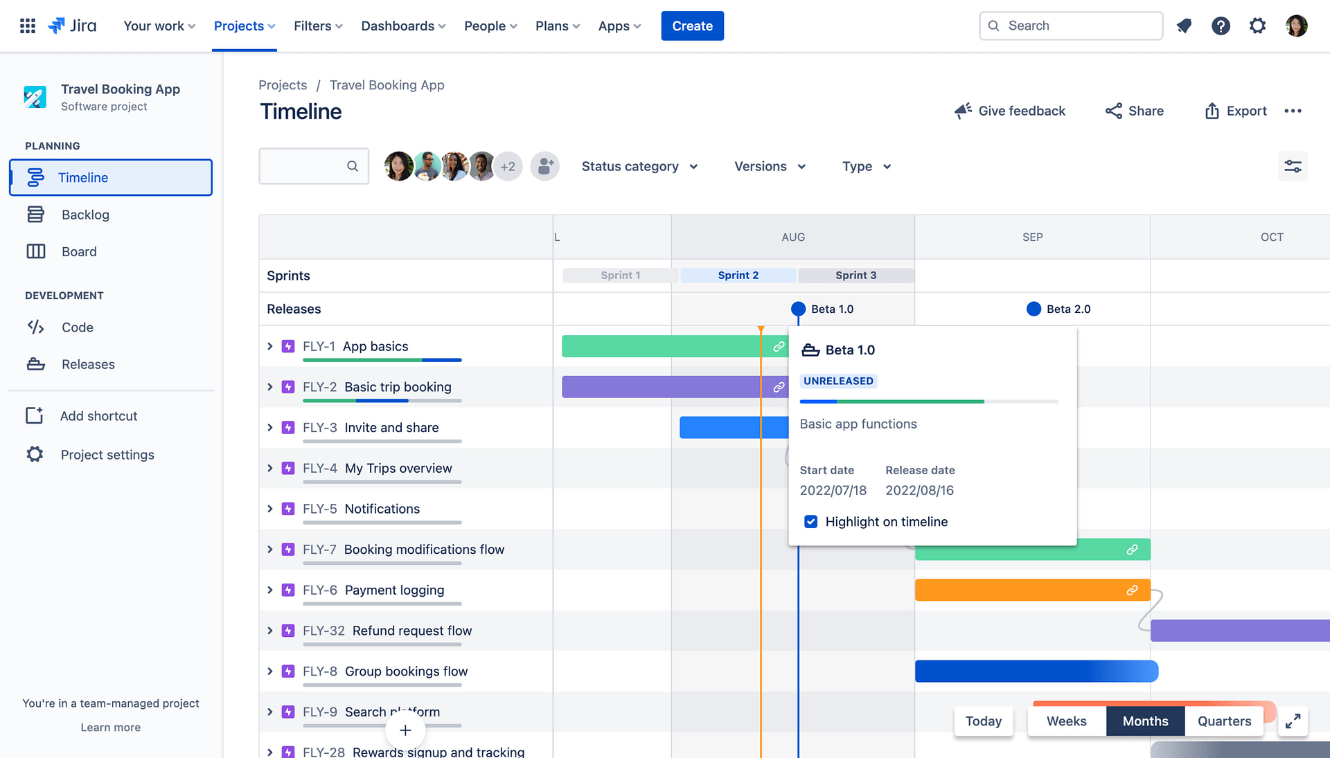 Travel Booking App Jira Release Management