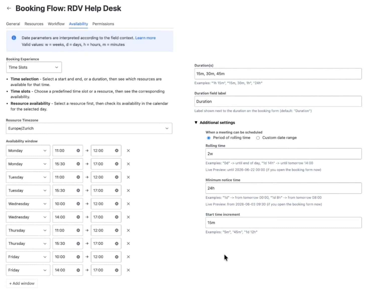 Booking Flow Availability Configuration Booking Flow Availability Configuration