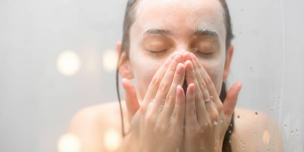 face cleansing with soap